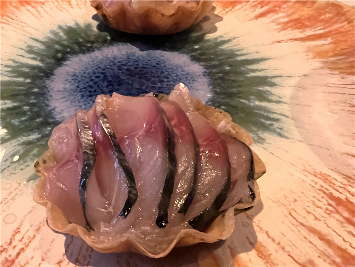 mackerel tart canape